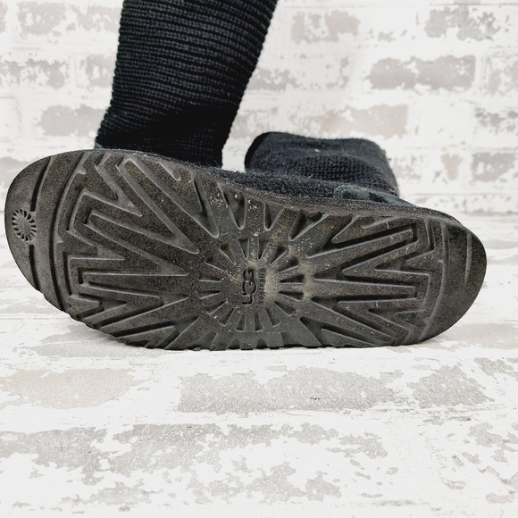 Ugg Australia Classic Cardy Grey Blue Knit Sweater Boots O32 - Picture 8 of 11